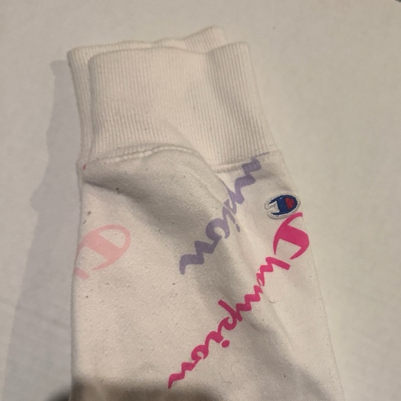 Champion White Hoodie with Colorful Logos - Picture 5 of 8